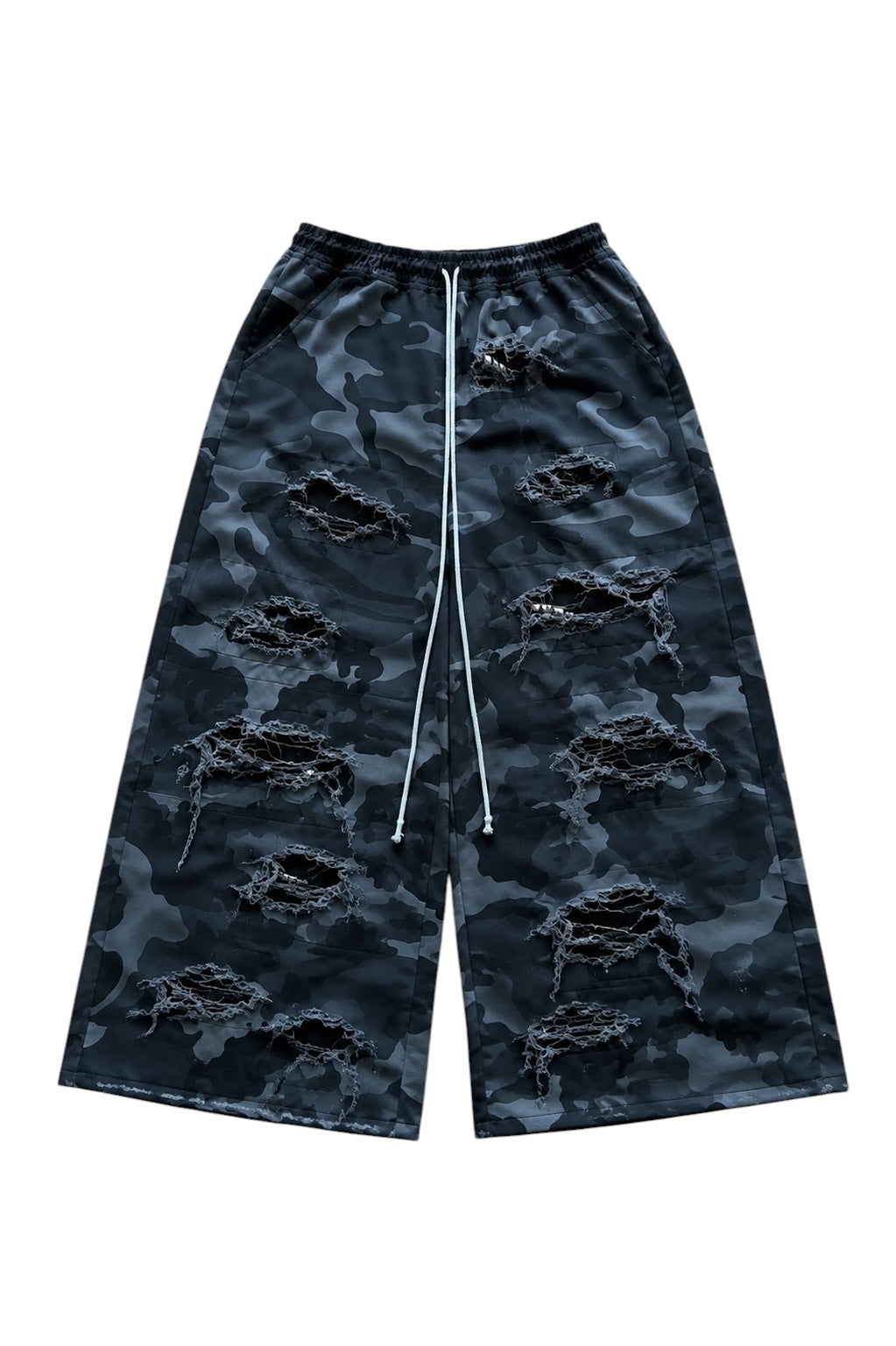 Distressed camo pants